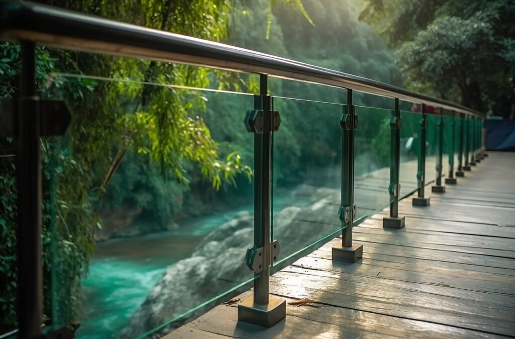 balustrady balkonowe szklane ciemne